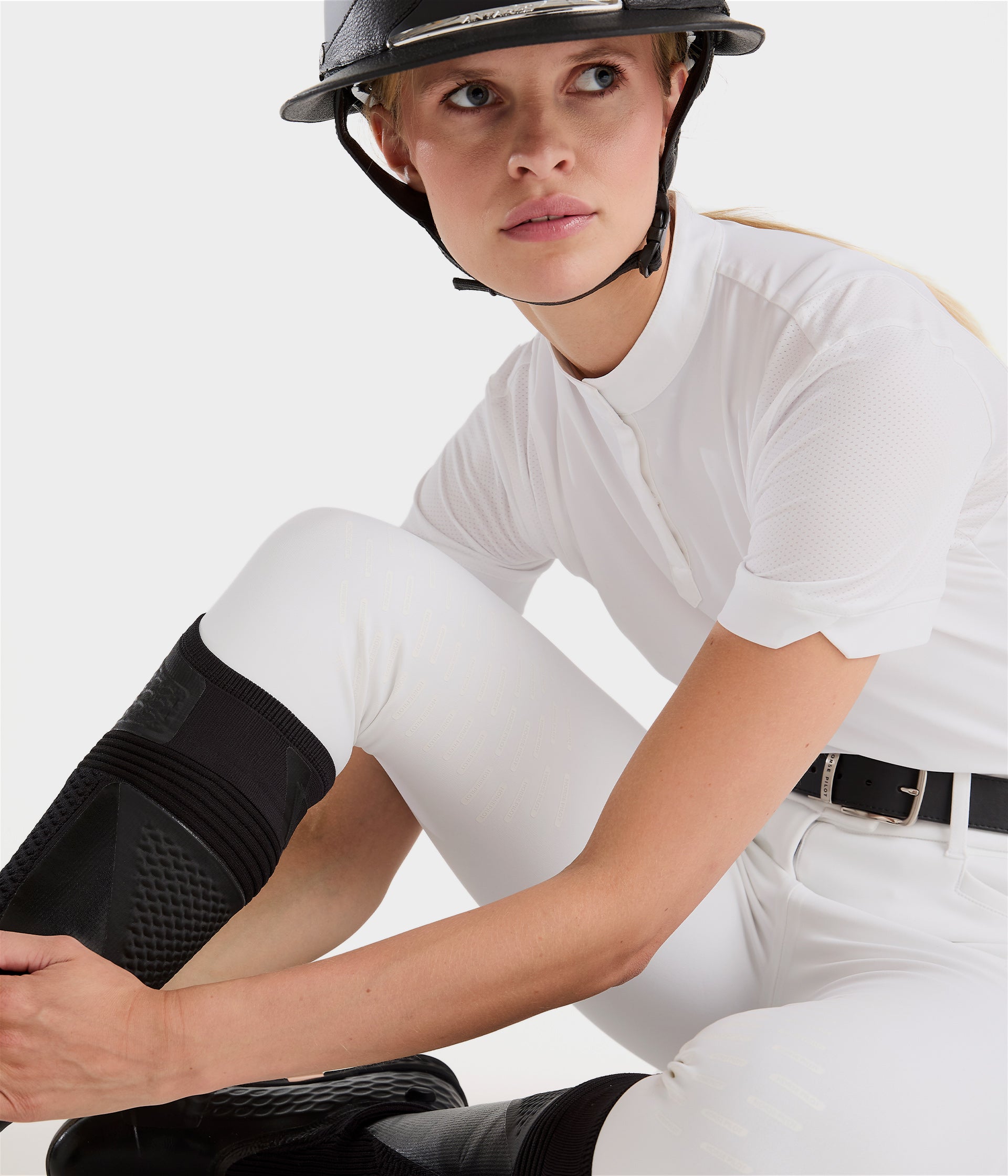 Aerolight | Blanc | Chemise de concours d'équitation manches courtes femme | Horse Pilot