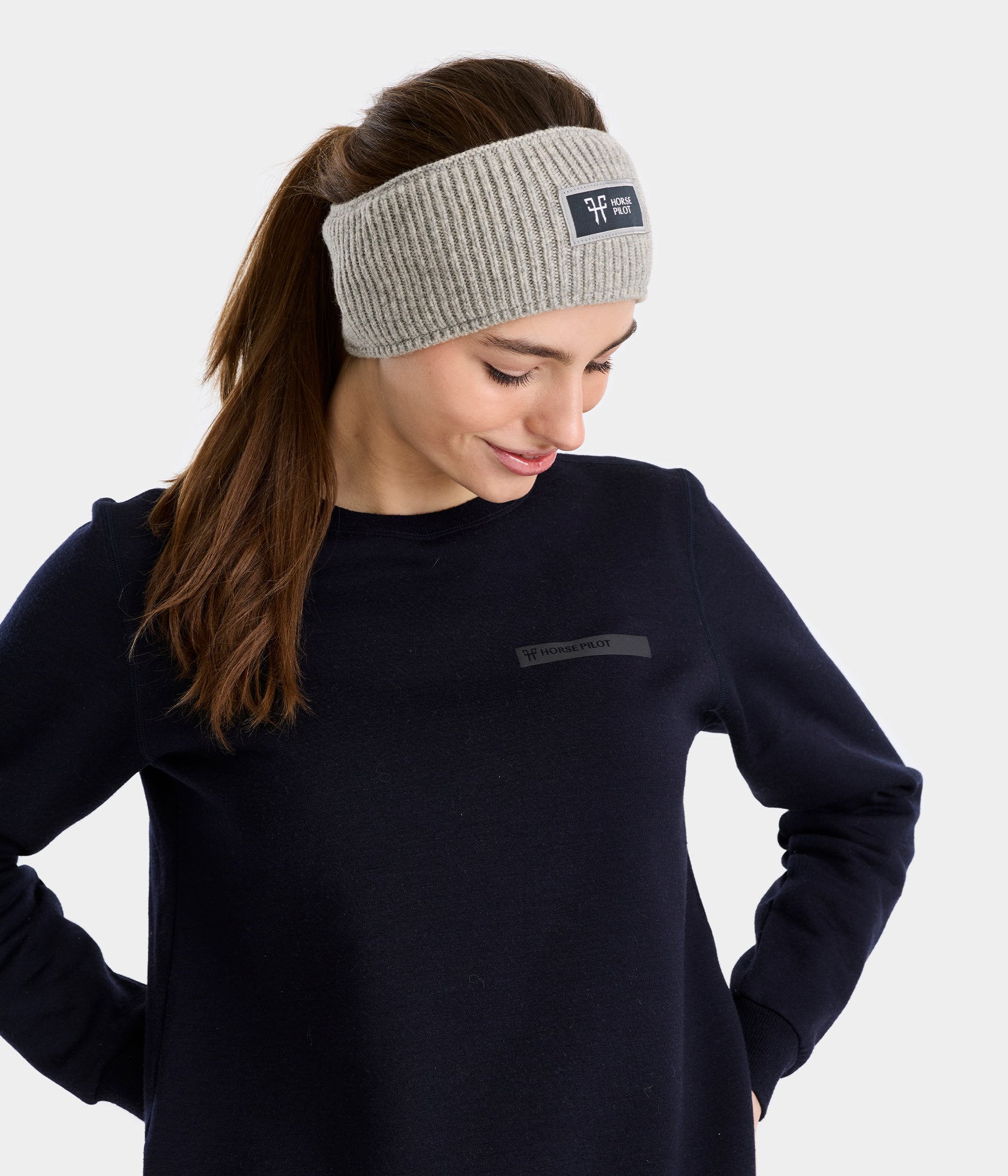 Rider Headband | Gris | Bandeau chaud d'équitation femme| Horse Pilot