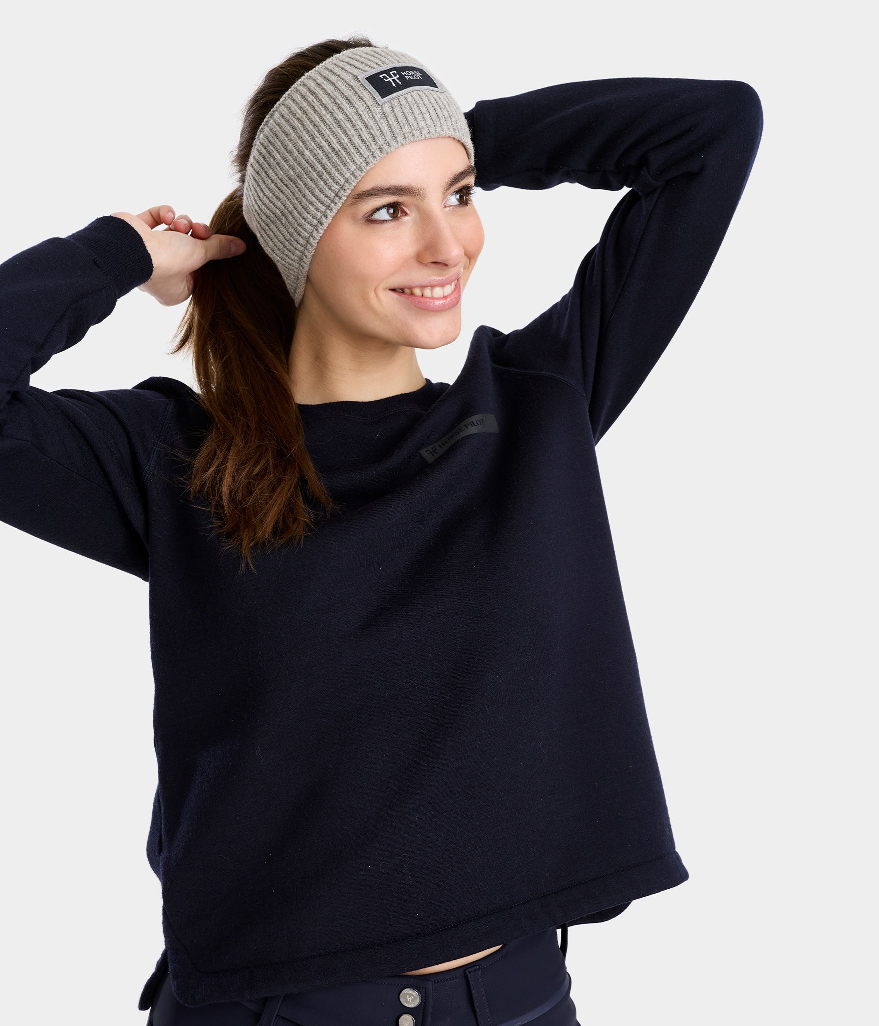 Rider Headband | Wind Grey | Bandeau chaud d'équitation femme| Horse Pilot