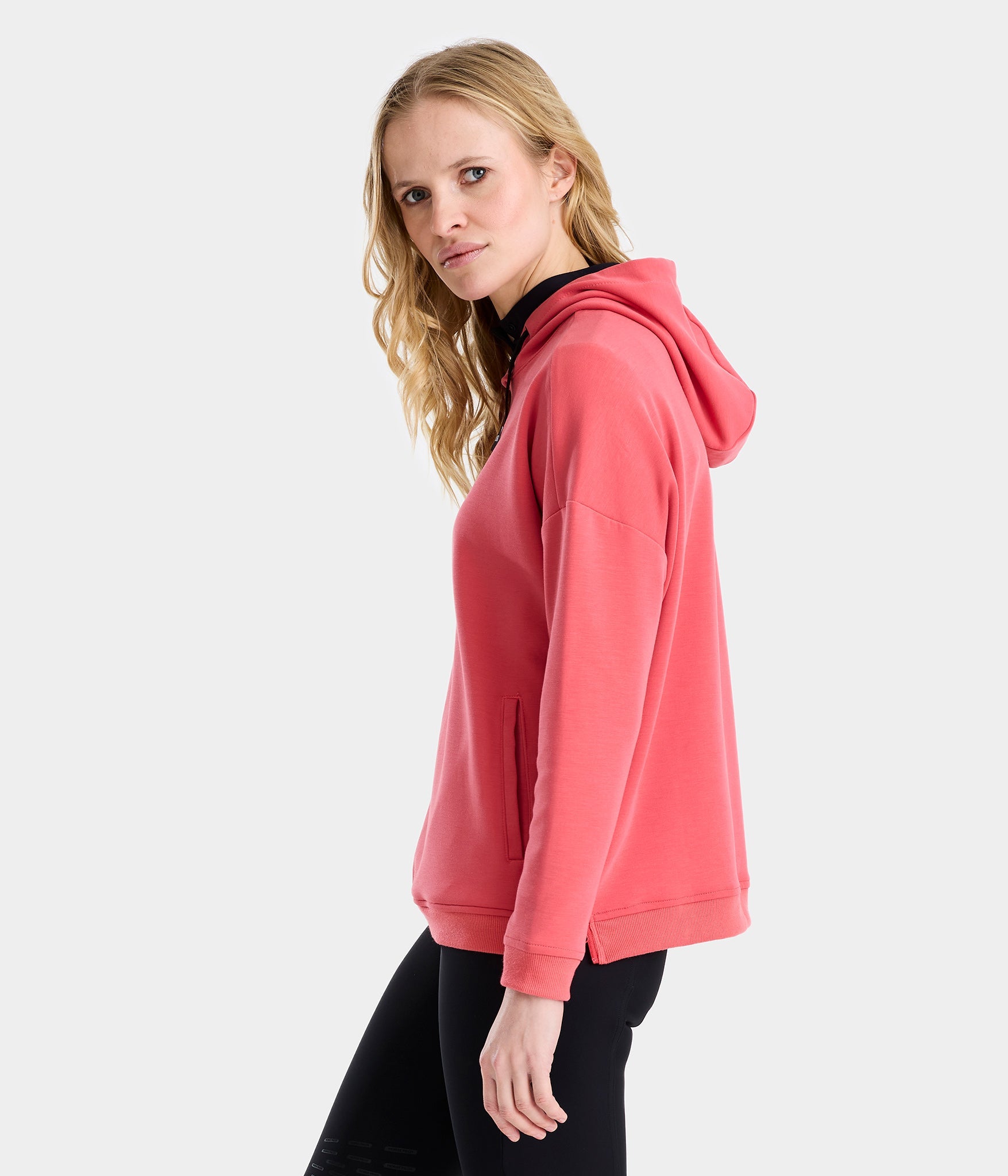 Team Hoodie | Sweat-shirt rose coral d'équitation à capuche femme | Horse Pilot| Horse Pilot