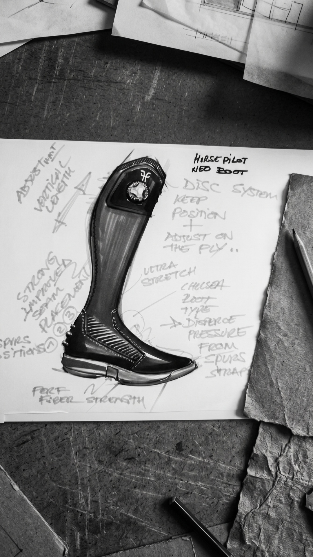 SKETCHING NEO BOOTS HORSE PILOT