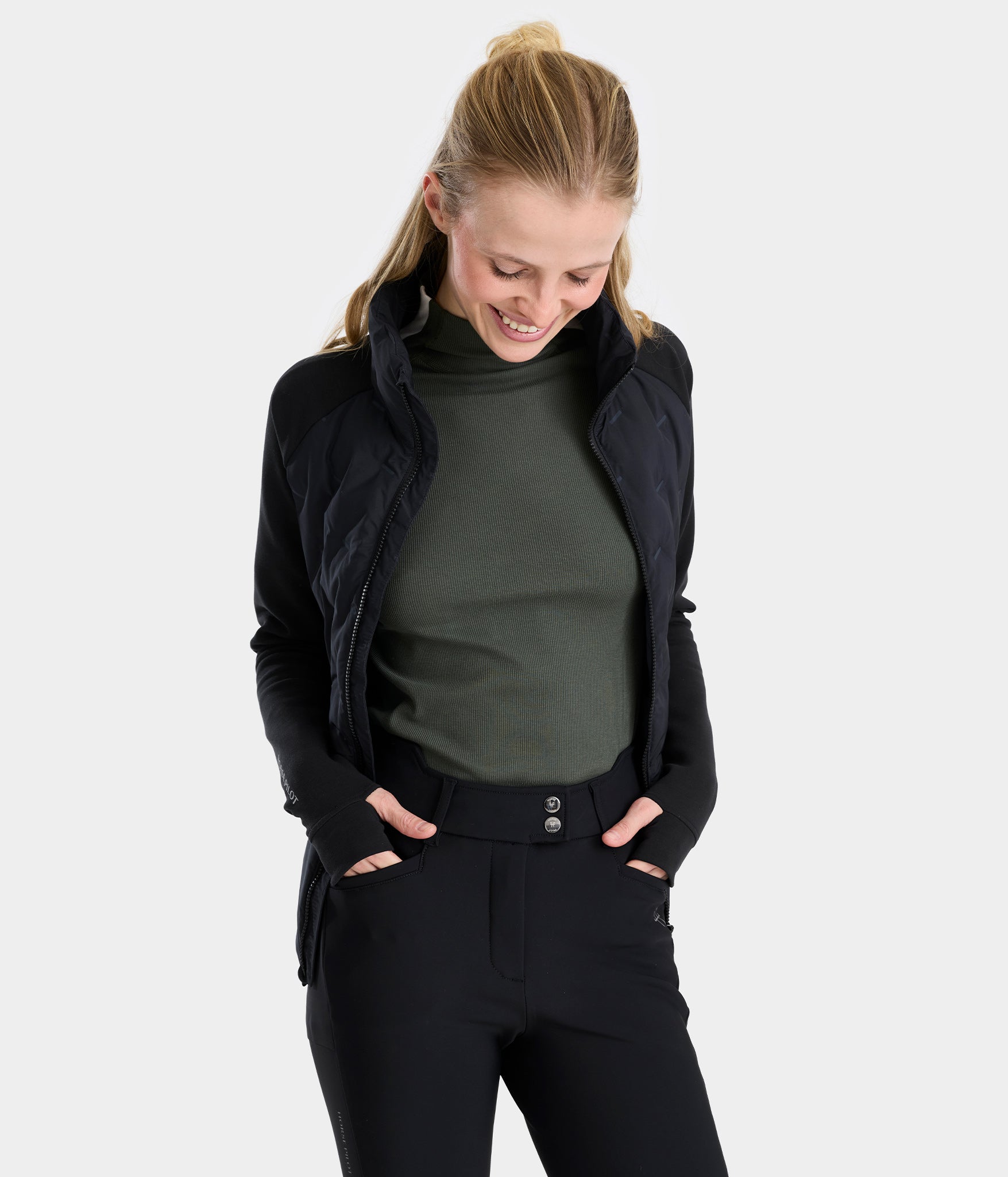 Pulse | Noir | veste doudoune légère équitation | femme | Horse Pilot