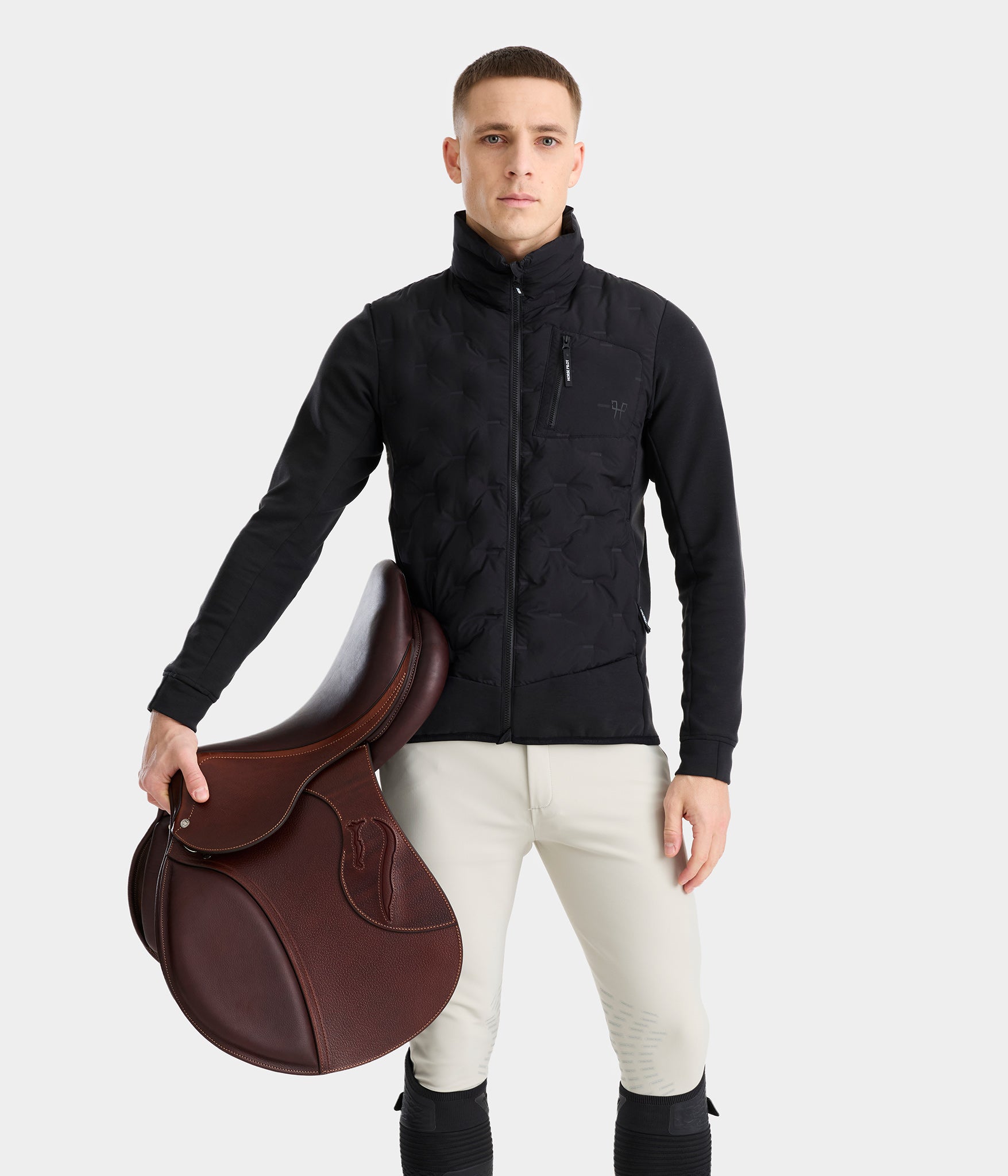 Pulse | Noir | veste doudoune légère équitation | homme | Horse Pilot