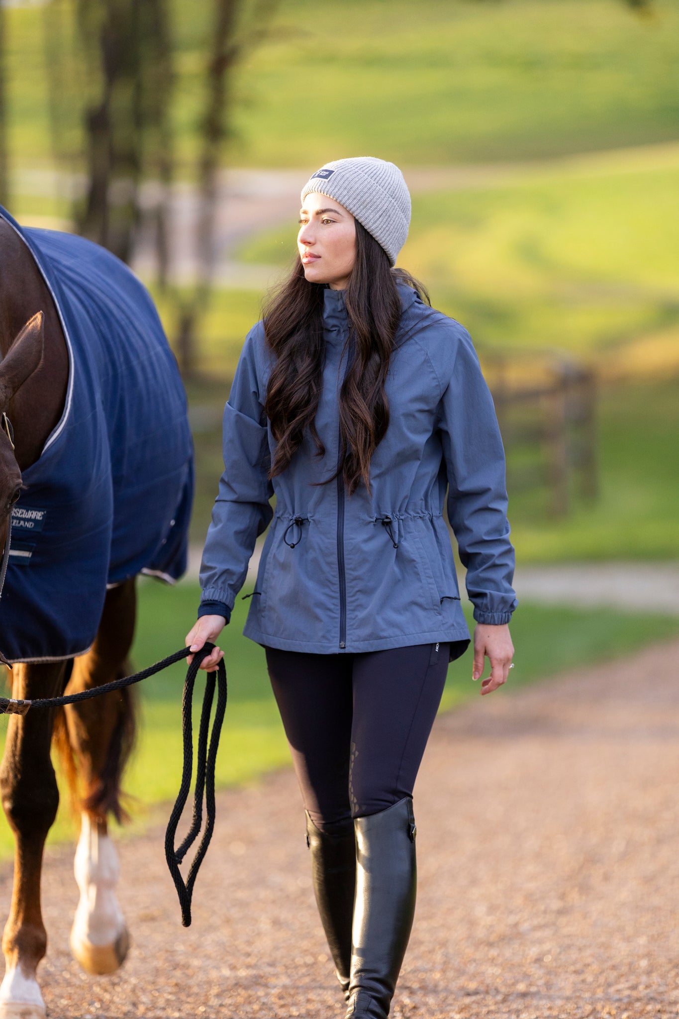 Raintech water-repellent short riding coat for women