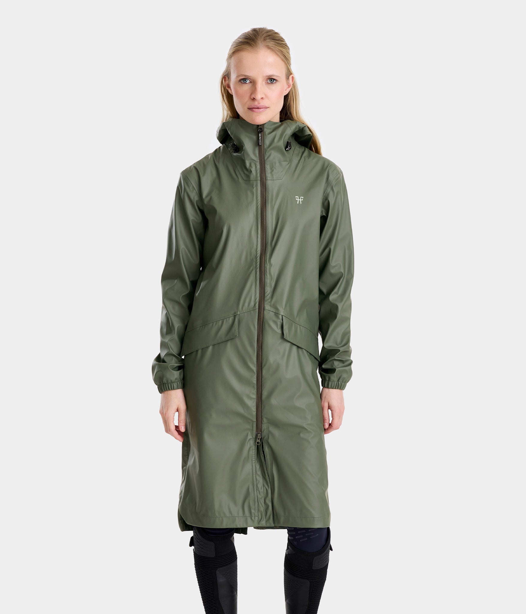 Long Raintech Women's Long Waterproof Riding coat | Horse Pilot