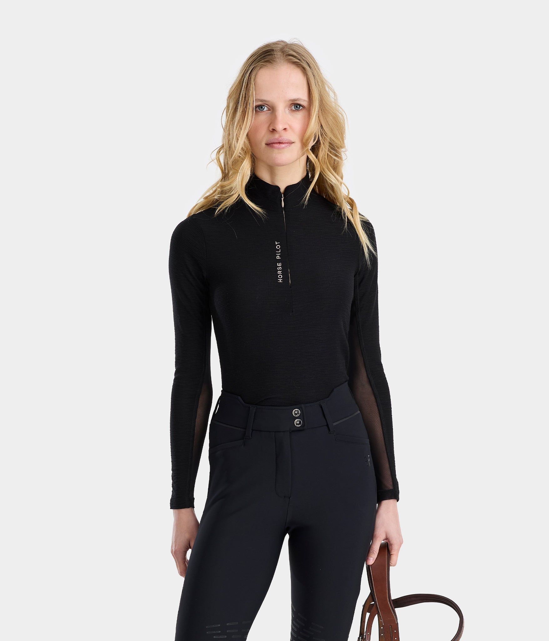 Suntech Shirt | T-shirt manches longues noir d'équitation léger anti UV femme | Horse Pilot équitation| Horse Pilot