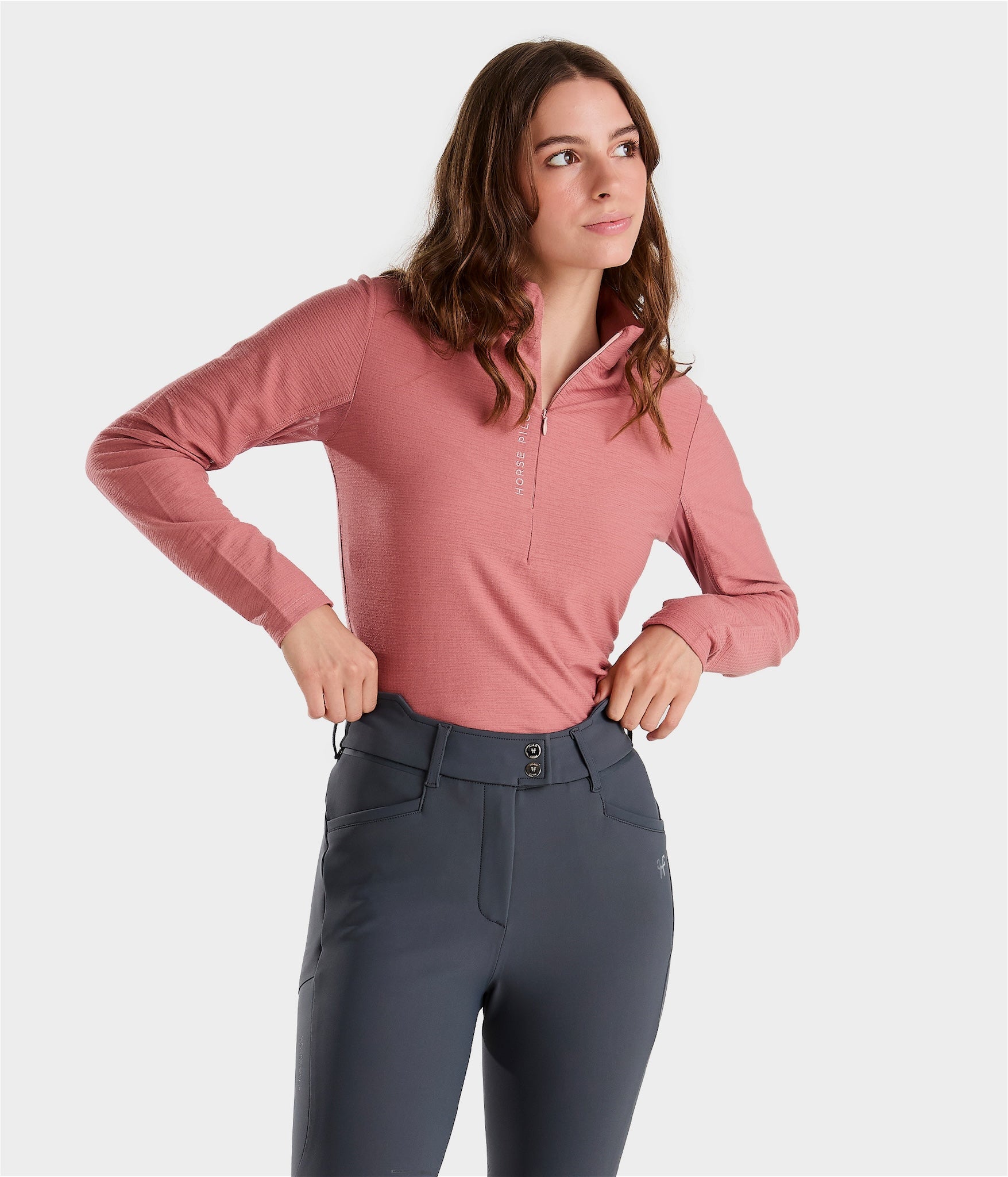 Suntech Shirt | T-shirt manches longues rose d'équitation léger anti UV femme | Horse Pilot équitation| Horse Pilot