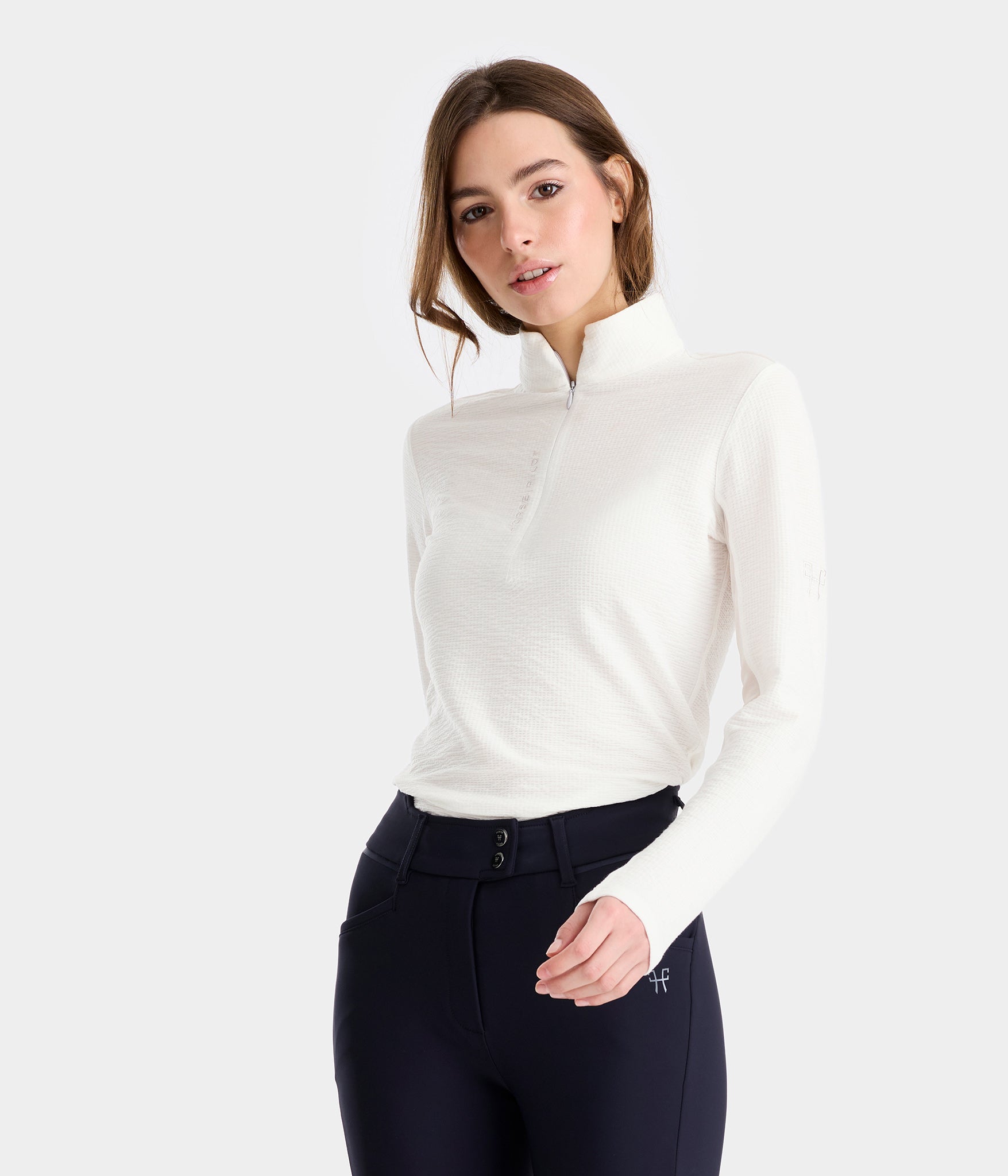 Suntech Shirt | T-shirt manches longues Blanc d'équitation léger anti UV femme | Horse Pilot équitation| Horse Pilot