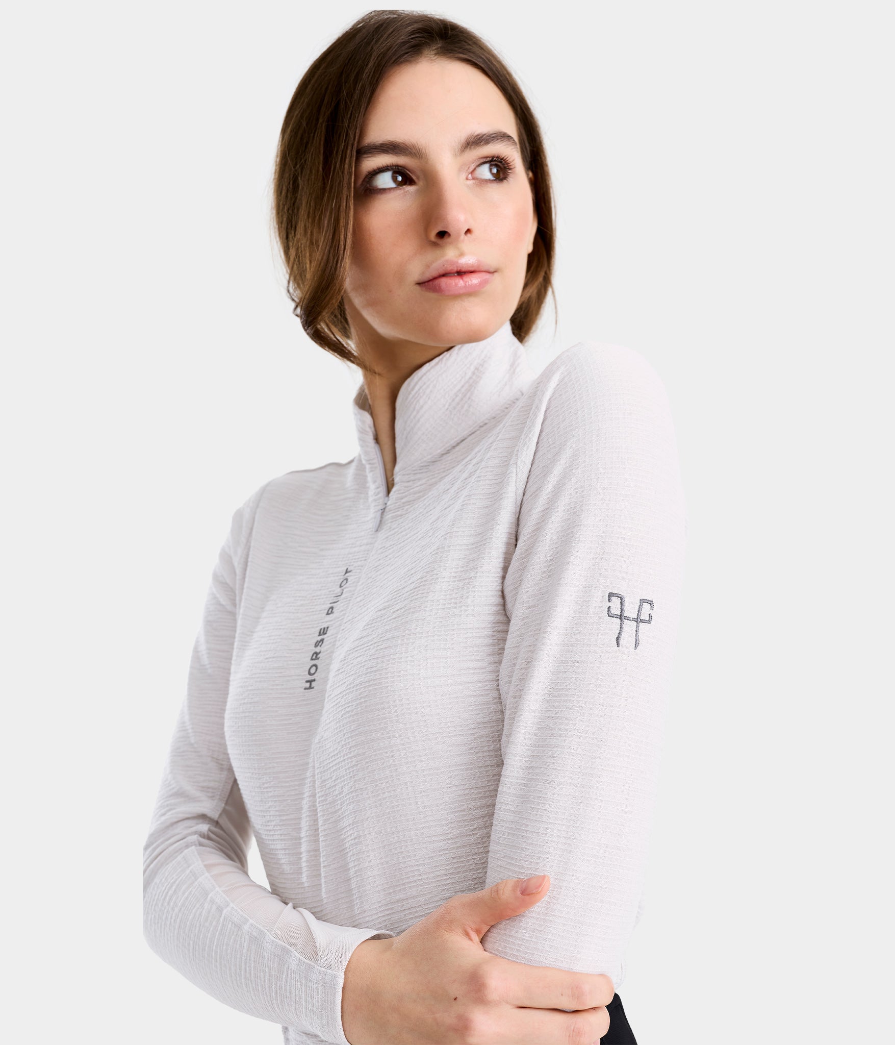 Suntech Shirt | T-shirt manches longues gris d'équitation léger anti UV femme | Horse Pilot équitation| Horse Pilot