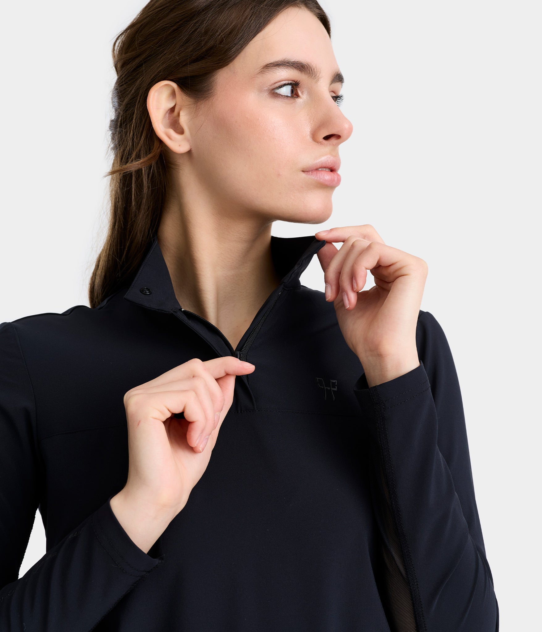 Sunrise Laura Kraut | Chemise d'équitation anti UV Sunrise femme | Noir | Horse Pilot