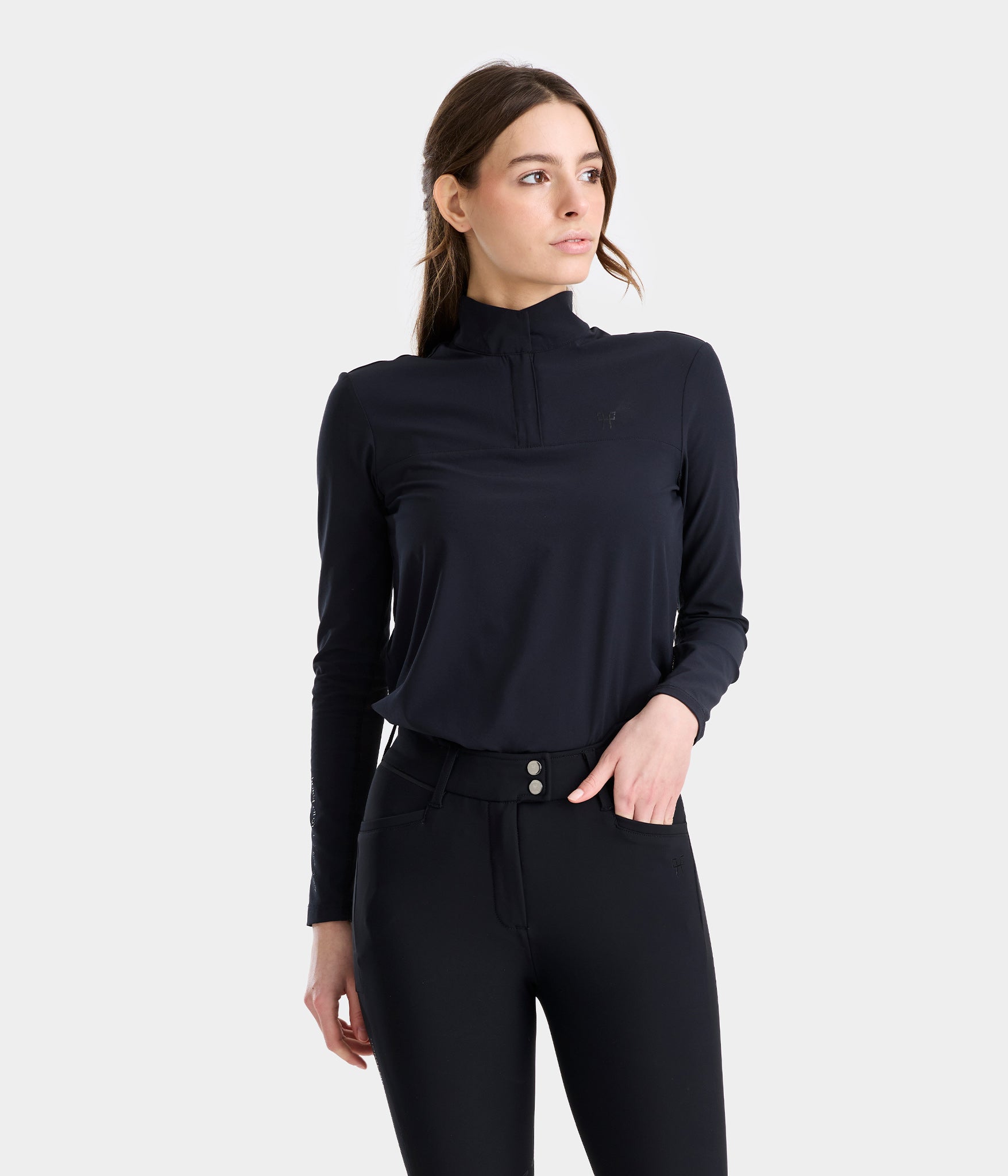Sunrise Laura Kraut | Chemise d'équitation anti UV Sunrise femme | Noir | Horse Pilot