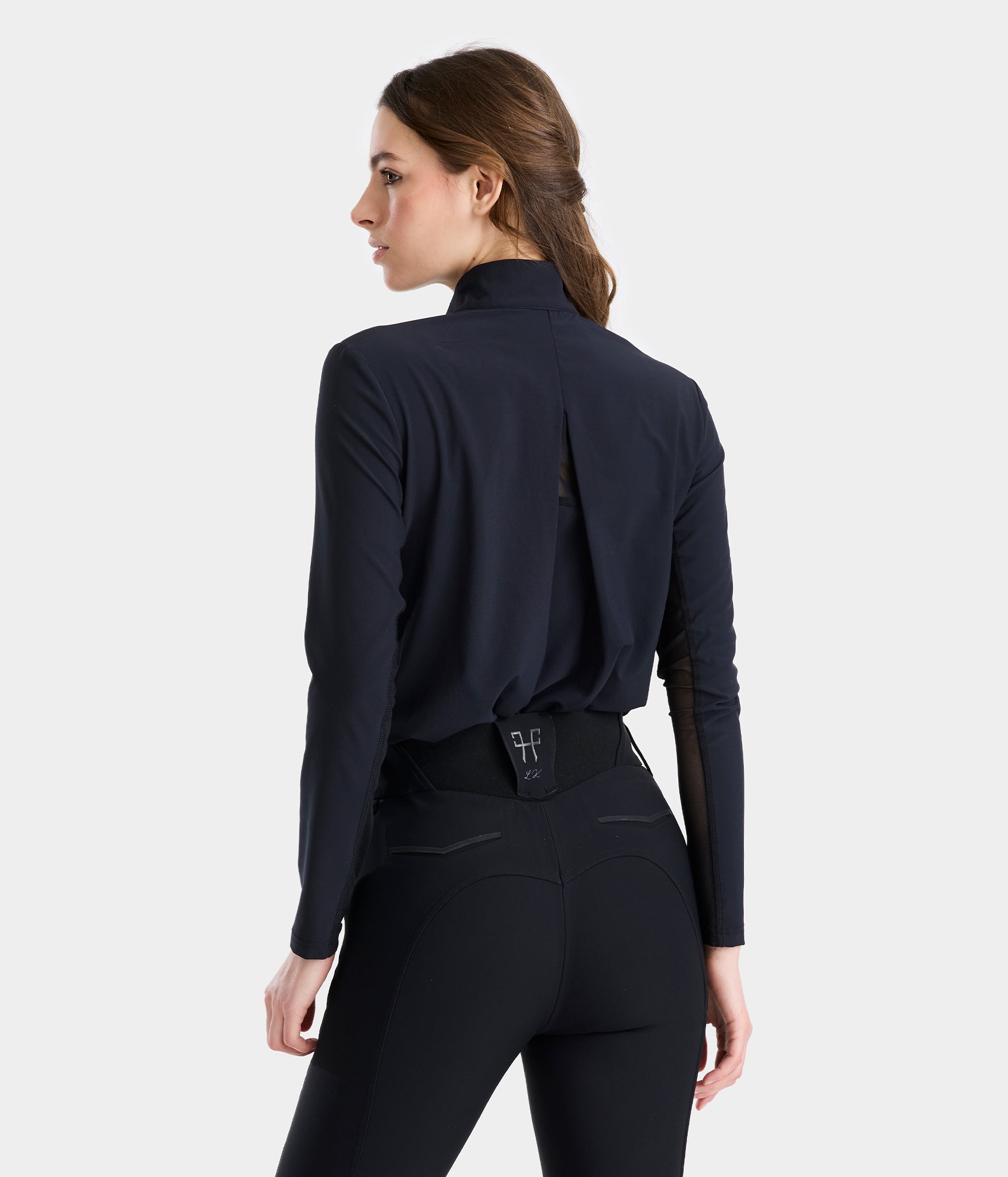 Sunrise Laura Kraut | Chemise d'équitation anti UV Sunrise femme | Noir | Horse Pilot