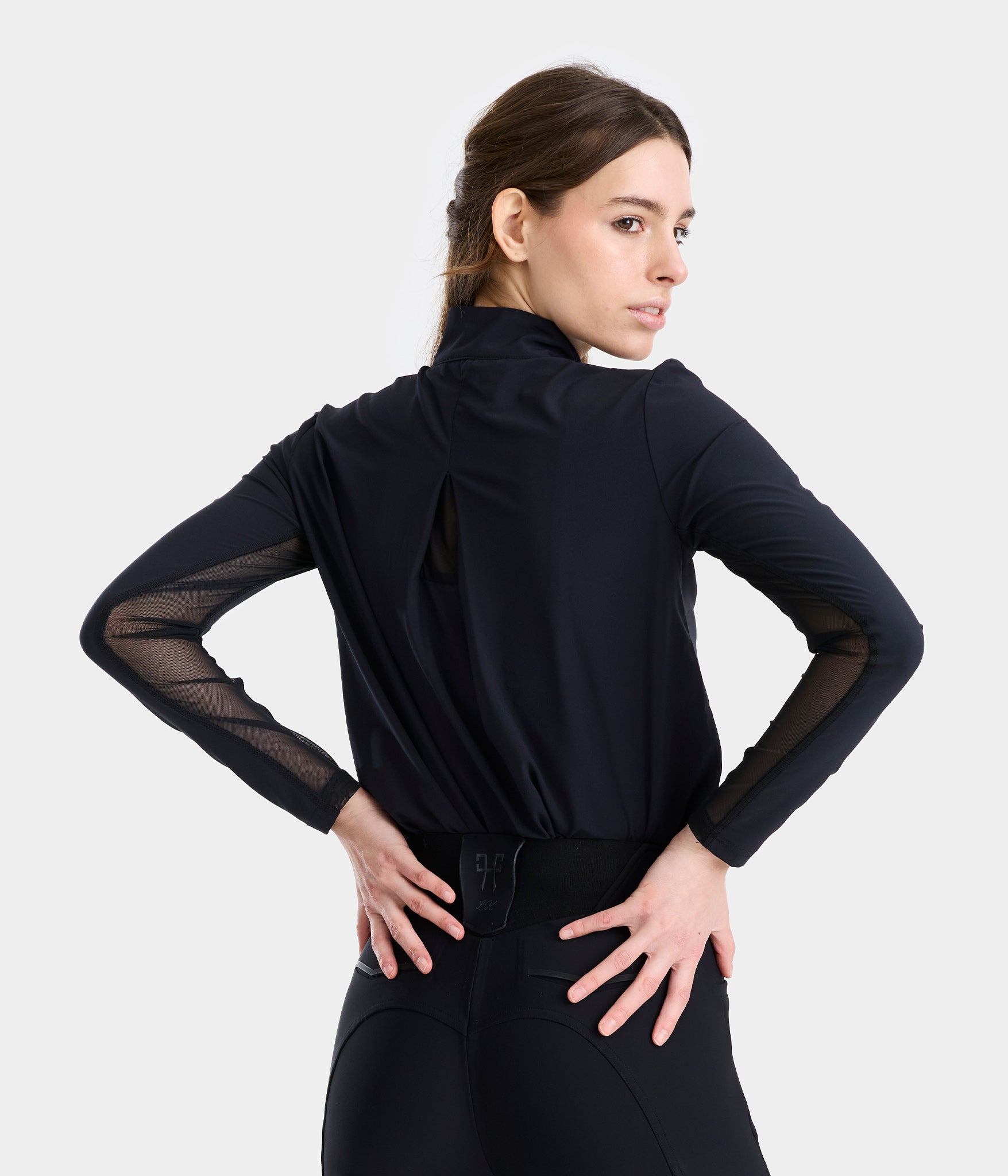 Sunrise Laura Kraut | Chemise d'équitation anti UV Sunrise femme | Noir | Horse Pilot