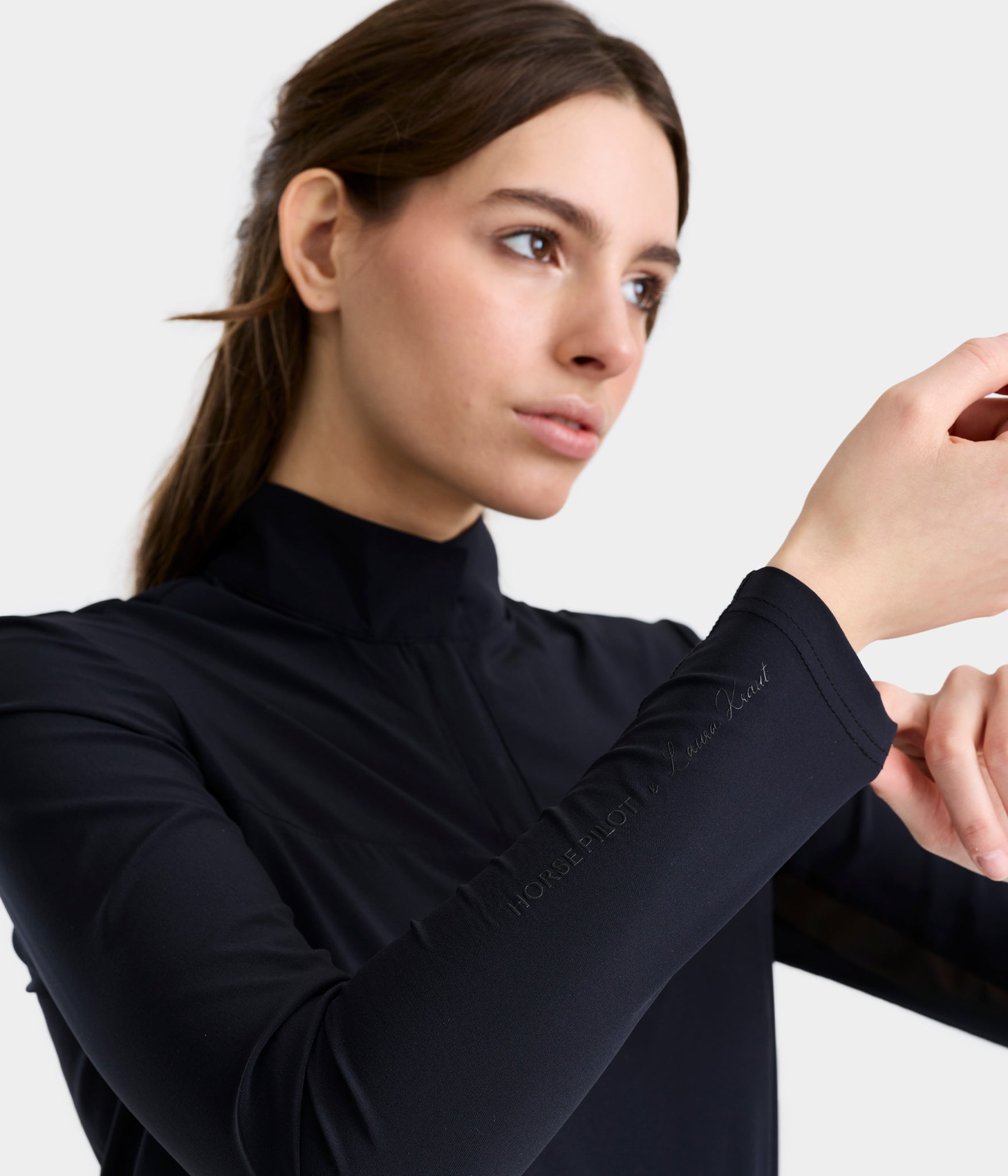 Sunrise Laura Kraut | Chemise d'équitation anti UV Sunrise femme | Noir | Horse Pilot