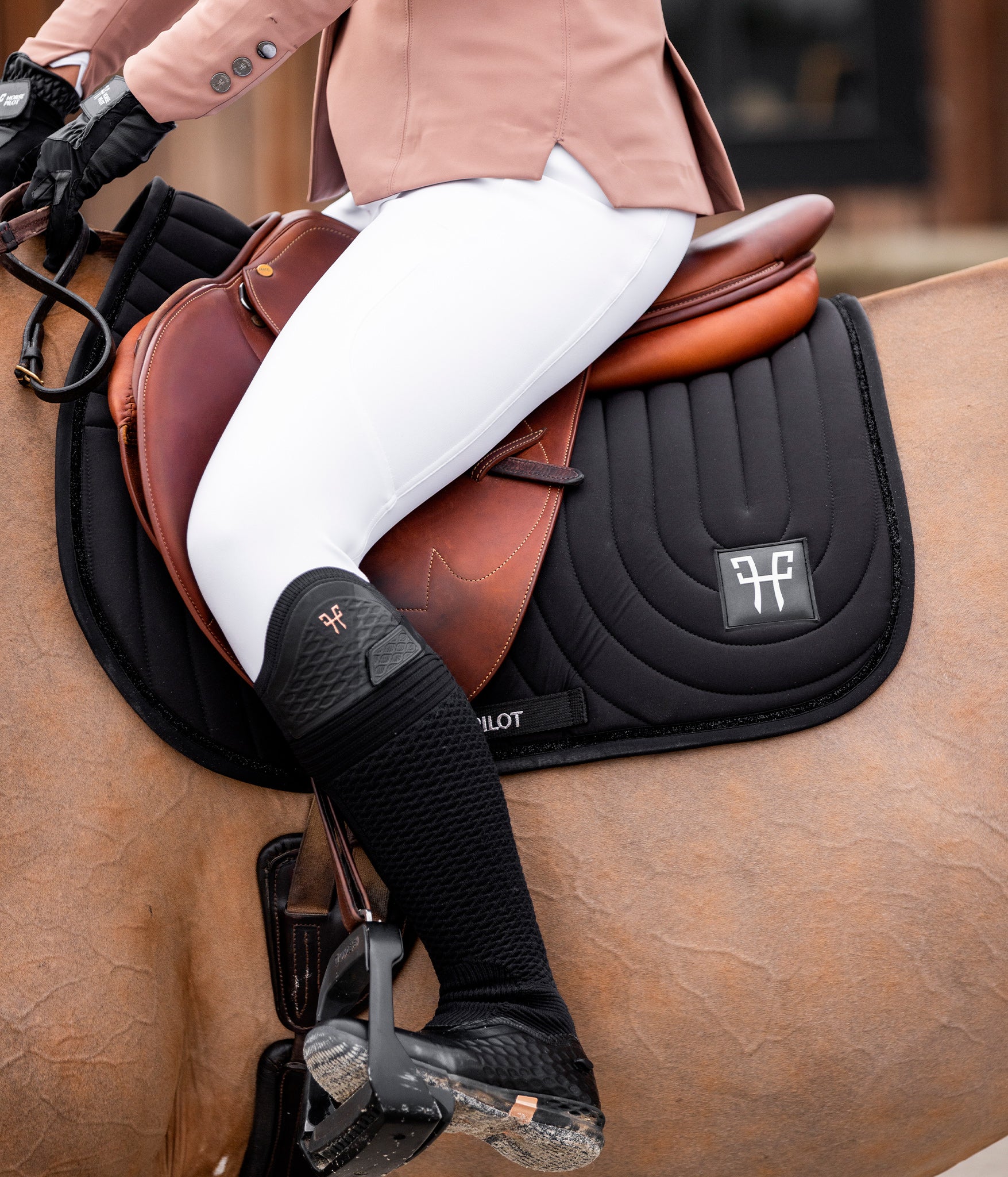tapis de selle ergonomique d'équitation | Black/Glitter | Horse Pilot