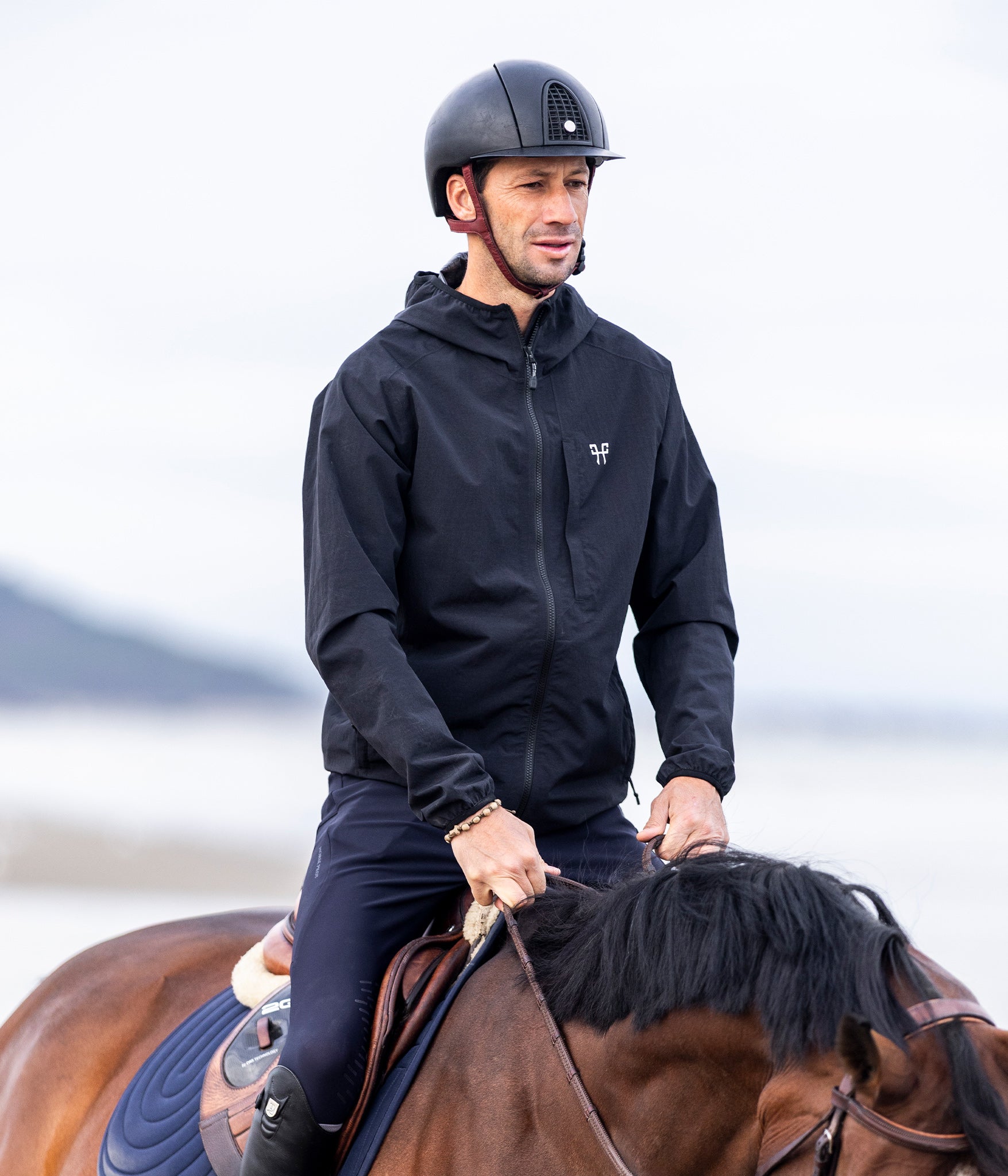 Raintechs water-repellent short riding jacket for men